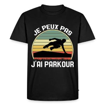 Je Peux Pas J'ai Parkour - T-shirt Premium bio Homme - noir - Devant - Nico (187cm)