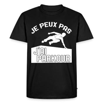 Je Peux Pas J'ai Parkour - T-shirt Premium bio Homme - noir - Devant - Nico (187cm)
