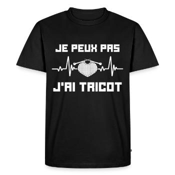 Je Peux Pas J'ai Tricot Rigolo Couture - T-shirt Premium bio Homme - noir - Devant - Nico (187cm)