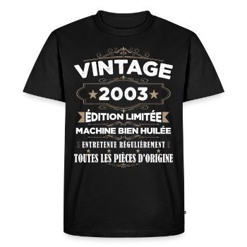 Vintage 2003 Édition Limitée - T-shirt Premium bio Homme - noir - Devant - Nico (187cm)