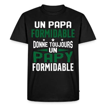 Un papa formidable donne Papy Cadeau formidable - T-shirt Premium bio Homme - noir - Devant - Nico (187cm)
