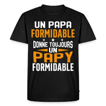 Un papa formidable donne Papy Cadeau formidable - T-shirt Premium bio Homme - noir - Devant - Nico (187cm)