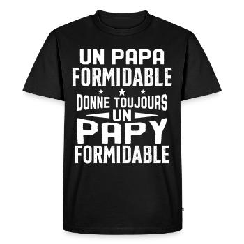 Un papa formidable donne Papy Cadeau formidable - T-shirt Premium bio Homme - noir - Devant - Nico (187cm)