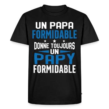 Un papa formidable donne Papy Cadeau formidable - T-shirt Premium bio Homme - noir - Devant - Nico (187cm)