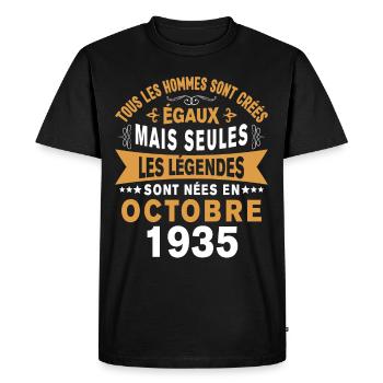 Les Légendes Sont Nées En Octobre 1935 Cadeau - T-shirt Premium bio Homme - noir - Devant - Nico (187cm)