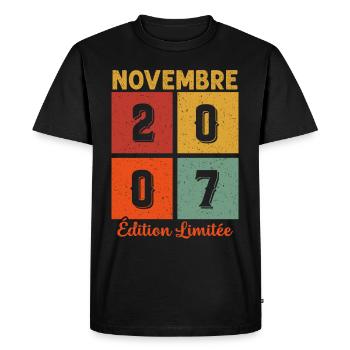 Cadeau D'anniversaire En Novembre 2007 Vintage - T-shirt Premium bio Homme - noir - Devant - Nico (187cm)