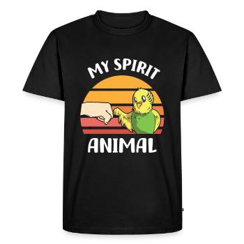 Amoureux de Budgerigar | Cadeaux d’oiseaux de compagnie - T-shirt Premium bio Homme - noir - Devant - Nico (187cm)