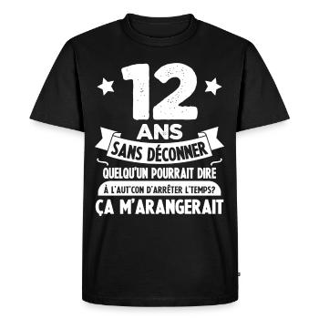 12 Ans âge 12 ans anniversaire 12 ans - T-shirt Premium bio Homme - noir - Devant - Nico (187cm)