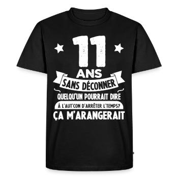 11 Ans anniversaire 11 anniversaire cadeau 11 ans - T-shirt Premium bio Homme - noir - Devant - Nico (187cm)
