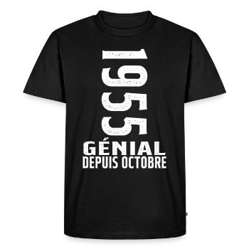 Génial(e) Depuis Octobre 1955 - T-shirt Premium bio Homme - noir - Devant - Nico (187cm)