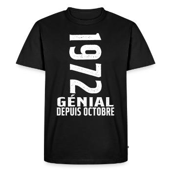 Génial(e) Depuis Octobre 1972 - T-shirt Premium bio Homme - noir - Devant - Nico (187cm)