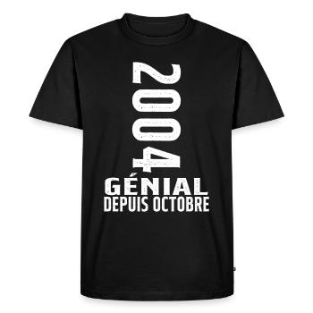Génial(e) Depuis Octobre 2004 - T-shirt Premium bio Homme - noir - Devant - Nico (187cm)