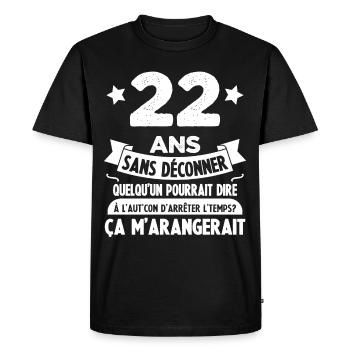 22 Ans anniversaire 22 anniversaire cadeau 22 ans - T-shirt Premium bio Homme - noir - Devant - Nico (187cm)