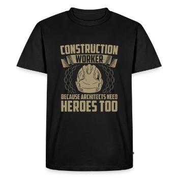 Couvreur - T-shirt Premium bio Homme - noir - Devant - Nico (187cm)