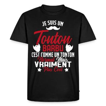 Tonton Barbu Humour Cadeau Onlce - T-shirt Premium bio Homme - noir - Devant - Nico (187cm)