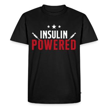 Funny diabetic gifts Insulin powered for diabetes - T-shirt Premium bio Homme - noir - Devant - Nico (187cm)