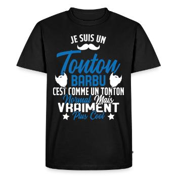 Tonton Barbu Humour Cadeau Onlce - T-shirt Premium bio Homme - noir - Devant - Nico (187cm)