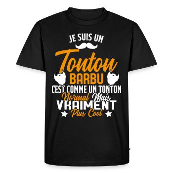 Tonton Barbu Humour Cadeau Onlce - T-shirt Premium bio Homme - noir - Devant - Nico (187cm)