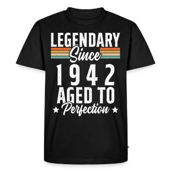 Légendaire Depuis 1942 - T-shirt Premium bio Homme - noir - Devant - Nico (187cm)