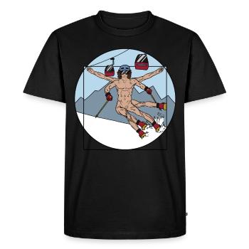 Alpin Sports d'hiver Ski Montagne Alpes Piste de - T-shirt Premium bio Homme - noir - Devant - Nico (187cm)