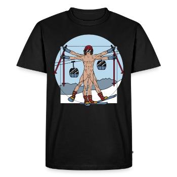 Alpin Sports d'hiver Ski Montagne Alpes Piste de - T-shirt Premium bio Homme - noir - Devant - Nico (187cm)