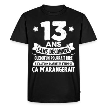 13 ans anniversaire 13 anniversaire cadeau 13 ans - T-shirt Premium bio Homme - noir - Devant - Nico (187cm)