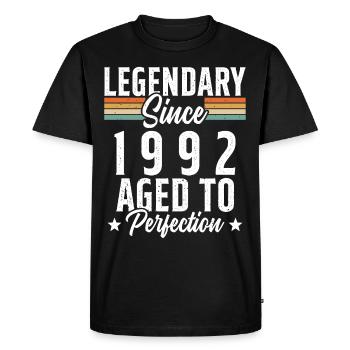 Legendary since 1992 - Men's Premium Organic T-Shirt - black - Front - Nico (187cm)