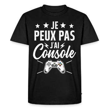 Je Peux Pas J'ai Console Gamer Geek Humour De Jeux - T-shirt Premium bio Homme - noir - Devant - Nico (187cm)