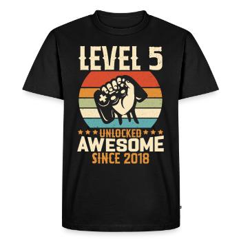 Level 5 Year Unlock Gaming Birthday Gift - Men's Premium Organic T-Shirt - black - Front - Nico (187cm)
