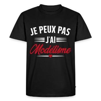 Je Peux Pas J'ai Modélisme - T-shirt Premium bio Homme - noir - Devant - Nico (187cm)