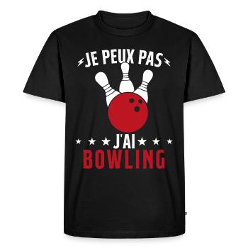 Je Peux Pas J'ai Bowling - T-shirt Premium bio Homme - noir - Devant - Nico (187cm)