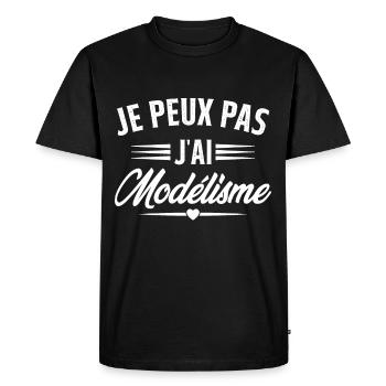 Je Peux Pas J'ai Modélisme - T-shirt Premium bio Homme - noir - Devant - Nico (187cm)