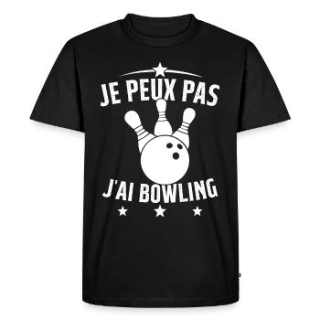 Je Peux Pas J'ai Bowling - T-shirt Premium bio Homme - noir - Devant - Nico (187cm)