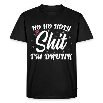 Ho Ho Holy Shit I'm Drunk Funny Christmas Xmas Win - Men's Premium Organic T-Shirt - black - Front - Nico (187cm)