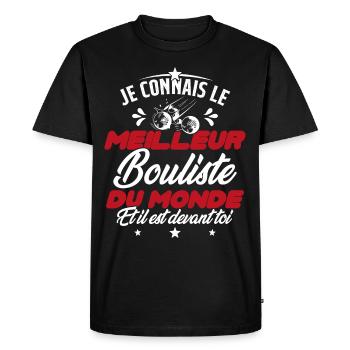 Meilleur Bouliste Humour Pétanque Homme Cadeau - T-shirt Premium bio Homme - noir - Devant - Nico (187cm)
