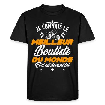 Meilleur Bouliste Humour Pétanque Homme Cadeau - T-shirt Premium bio Homme - noir - Devant - Nico (187cm)