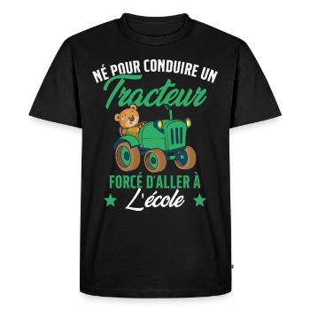 Né pour conduire un tracteur conducteur tracteur - T-shirt Premium bio Homme - noir - Devant - Nico (187cm)
