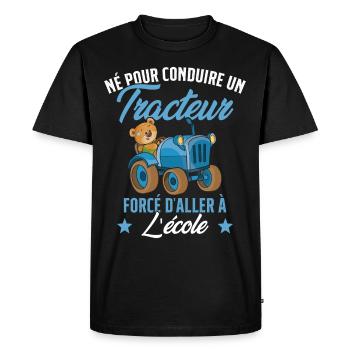 Né pour conduire un tracteur conducteur tracteur - T-shirt Premium bio Homme - noir - Devant - Nico (187cm)