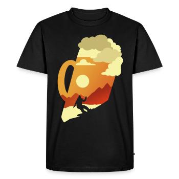 Apres Ski Beer Snowboarding Mountains Ski - Men's Premium Organic T-Shirt - black - Front - Nico (187cm)