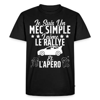 Mec Simple Rallye Apero Humour Rallye Automobile - T-shirt Premium bio Homme - noir - Devant - Nico (187cm)