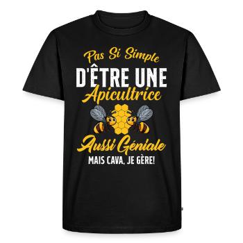 Si Simple D'être Une Apicultrice Géniale Citation - T-shirt Premium bio Homme - noir - Devant - Nico (187cm)