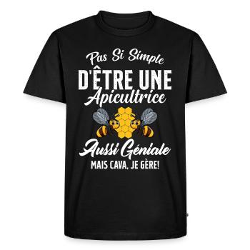Si Simple D'être Une Apicultrice Géniale Citation - T-shirt Premium bio Homme - noir - Devant - Nico (187cm)