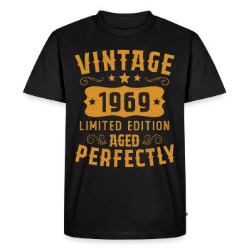 Vintage 1969 Édition Limitée Cadeau D'anniversaire - T-shirt Premium bio Homme - noir - Devant - Nico (187cm)