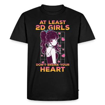 Au moins, les filles en 2D ne vous brisent pas le - T-shirt Premium bio Homme - noir - Devant - Nico (187cm)