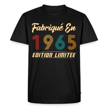 Fabriqué en 1965 Vintage Cadeau D'anniversaire - T-shirt Premium bio Homme - noir - Devant - Nico (187cm)