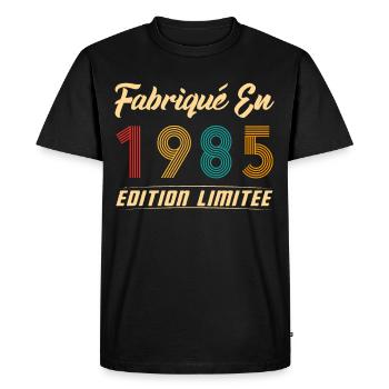 Fabriqué en 1985 Vintage cadeau d'anniversaire - T-shirt Premium bio Homme - noir - Devant - Nico (187cm)