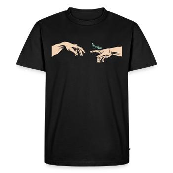 Mante religieuse Mantis religiosa Drôle de mante - T-shirt Premium bio Homme - noir - Devant - Nico (187cm)