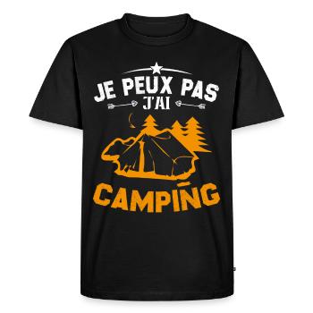 Je Peux Pas J'ai Camping - T-shirt Premium bio Homme - noir - Devant - Nico (187cm)