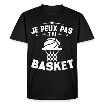 Je Peux Pas J'ai Basket Cadeau Joueur De Basket - T-shirt Premium bio Homme - noir - Devant - Nico (187cm)
