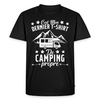 Mon Dernier T-shirt de Camping Cadeau - T-shirt Premium bio Homme - noir - Devant - Nico (187cm)